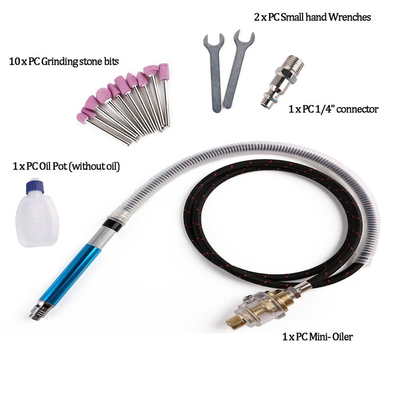 Valianto 1/8" (3mm) Air Micro Grinder, Pneumatic Pencil Die Grinder, 58000 RPM Free Speed - Image 3